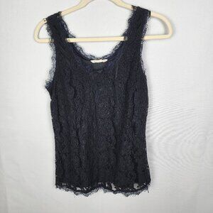 Adiva Eyelash Lace Tank Top M